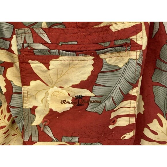 Tommy Bahama Shorts Mens Size XL Orange Floral Swim Trunks Mesh Lining Travel - Picture 8 of 14